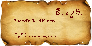 Bucsák Áron névjegykártya